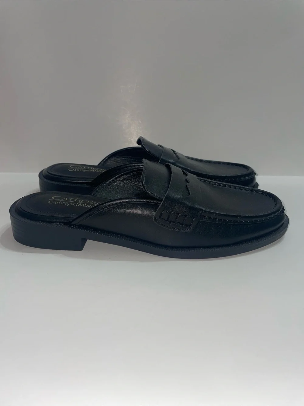 Catherine Malandrino Black Slip-On Fux Leather Loafers Women’s Size 8 1/2